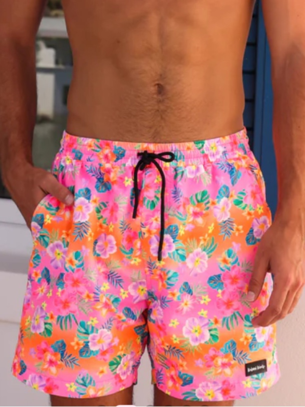 Kulani Kinis Pink Tropical Floral Swim Shorts